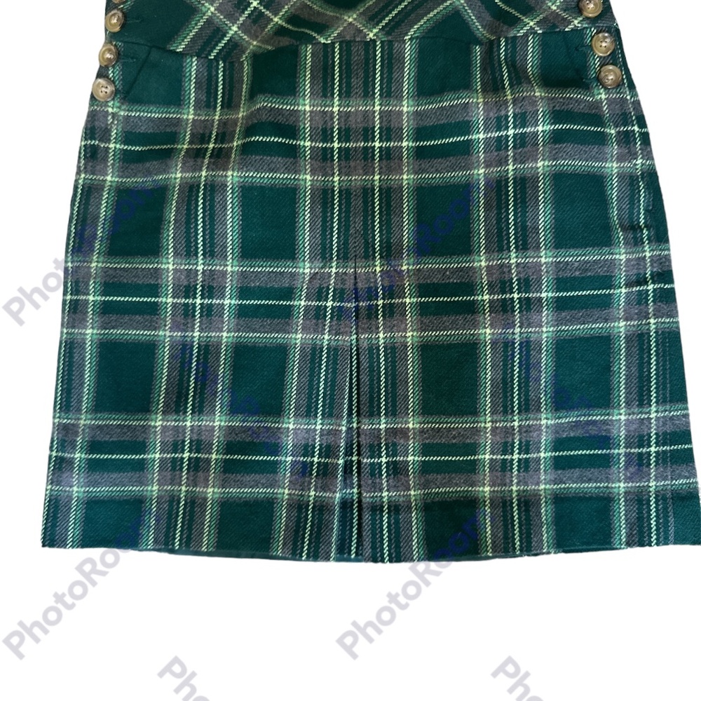 🟢 Ann Taylor Women's Green Plaid Size 0 Lined Skirt
